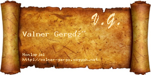 Valner Gergő névjegykártya